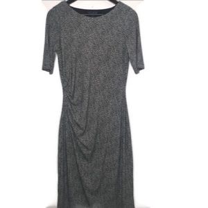 Long Tall Sally White Polka Dot Ruched Dress Sz8